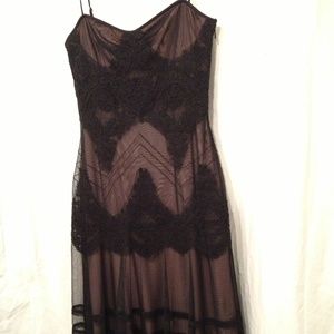 BCBG Max Azria Black Lace & Tulle Dress Size 2